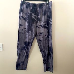gray tie dye pajama pants, 1X